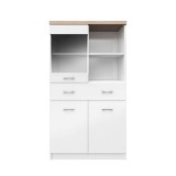 Cumpara ieftin Biblioteca pal alb natur stejar sonoma Topty 80x34x145 cm