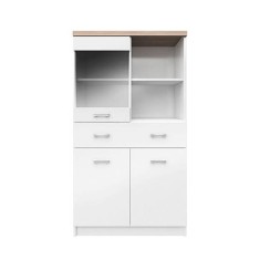 Biblioteca pal alb natur stejar sonoma Topty 80x34x145 cm