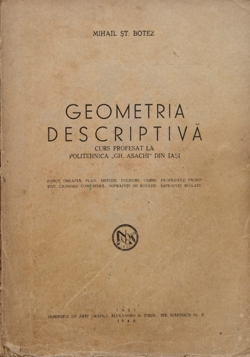 Geometrie Descriptiva - Mihail St. Botez ,559471