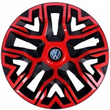 Cumpara ieftin Set 4 Capace Roti 15 &quot; Best Rosu-Negru, Compatibile Cu Volkswagen