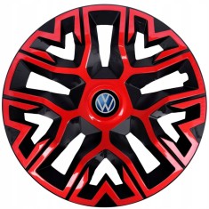 Set 4 Capace Roti 16 inchi (R16), Best Rosu-Negru, Compatibile Cu Volkswagen