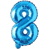 Balon Folie Metalizata Cifra 8 Albastru 80cm - Aniversare Copii, Baloane Petrecere, Decoratiuni aniversare