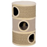 PawHut Tonă de zg&acirc;riat, 79 cm &icirc;nălțime, &Oslash;45 cm, tonă pentru pisici cu 3 niveluri și sfoară din sisal, peșteră pentru pisici, pentru pisici mari, Khaki