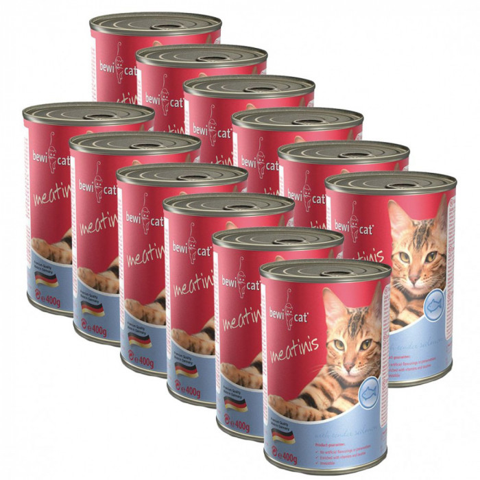 Conserva BEWI CAT Meatinis SOMON 12 x 400 g