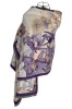 Fular Dama Lana Lux Portocaliu Alb 180x60cm DAC Shop - Fular Lana Naturala Premium