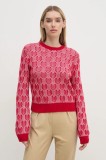 United Colors of Benetton pulover din amestec de lana femei, culoarea rosu, 1435E10BO