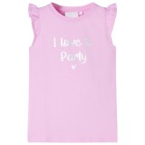 Tricou pentru copii cu m&acirc;neci cu volane, lila, 140