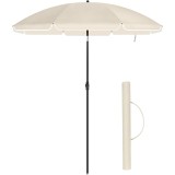 SONGMICS Umbrela terasa gradina sau plaja, cu inclinare, husa, diametru 160cm, bej Household NewTrend