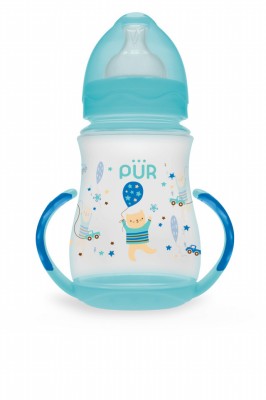 PUR 9023 &amp;ndash; BIBERON CU GURA LARGA, DESEN SI MANERE +6 LUNI, 250ML foto