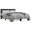 VidaXL Cadru de pat, negru, 135x190 cm, lemn prelucrat și metal