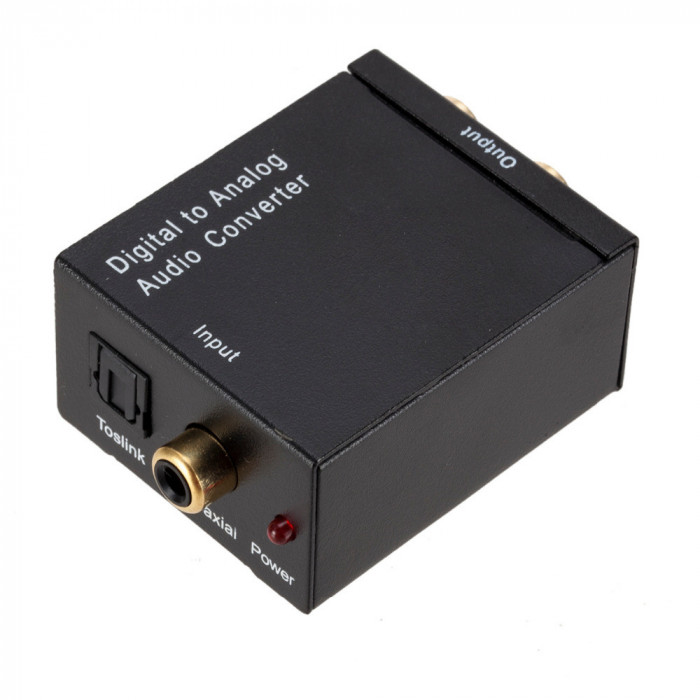 Adaptor, Convertor Digital Toslink la Analog RCA, jack 3,5mm