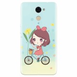 Husa silicon pentru Huawei Y7 Prime 2017, Girl And Bike