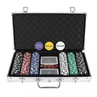 Set poker, 300 jetoane, valiza depozitare de aluminiu, Gonga&amp;reg; Multicolor foto