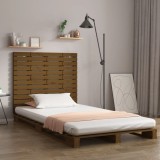 VidaXL Tăblie de pat pentru perete, maro miere, 126x3x91,5 cm lemn pin