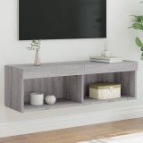 Cumpara ieftin Comodă TV cu lumini LED, gri sonoma, 100x30x30 cm