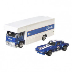 Camion Hot Wheels By Mattel Car Culture Coupe Fleet Flyer Cu Masina Custom Corvette foto