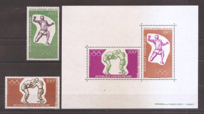 Republica Centrafricana 1972 - Jocurile Olimpice - Munchen, Serie+Colita PA, MNH foto