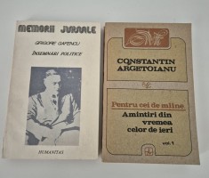 Istorie Insemnari politice Grigore Gafencu / Constantin Argetoianu Doua volume