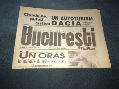 ZIARUL BUCURESTI 18 24 IUNIE 1992 foto