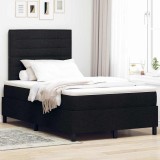 Cumpara ieftin Pat cu arcuri cu saltea Negru 120 x 190 cm țesătură
