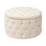 Cumpara ieftin Taburet catifea bej 70 x 42 cm