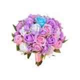 Buchet mare personalizabil cu trandafiri, plante decorative si hortensii (Multicolor)