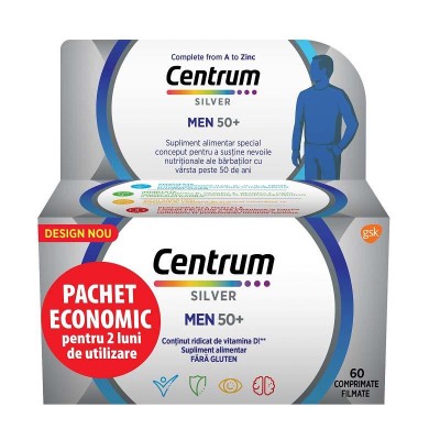 Centrum Silver 50+ pentru Barbati 60 comprimate Glaxosmithkline foto