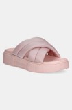 Tommy Jeans papuci FLATFORM SANDAL femei, culoarea roz, cu platforma, EN0EN02775