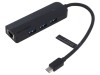 Hub USB 4 porturi cu USB A și USB C, gri, Vention
