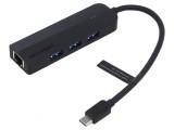 Hub USB 4 porturi cu USB A și USB C, gri, Vention