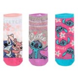 Șosete scurte multicolor Stitch pentru fete - 3 perechi, CMCLASS