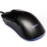 MOUSE Spacer - gaming, gaming, cu fir, USB, optic, rezolutie selectabila max. 8.000 dpi, butoane/scroll 7/1, iluminare RGB, negru, &quot;SPGM-PULSAR-PRO&quot; (