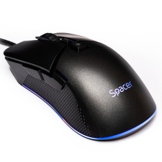 MOUSE Spacer - gaming, gaming, cu fir, USB, optic, rezolutie selectabila max. 8.000 dpi, butoane/scroll 7/1, iluminare RGB, negru, &quot;SPGM-PULSAR-PRO&quot; (