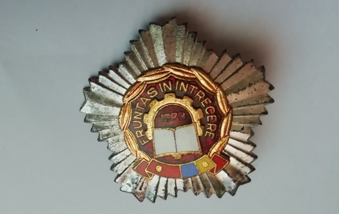 QW9 L 47 - Insigna - tematica comunism - Fruntas in intrecere - 1973