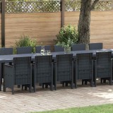 Set de masă pentru grădină 17 pcs Antracit Ratan Polt