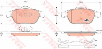 Set placute frana,frana disc RENAULT LAGUNA II (BG0/1) (2001 - 2016) TRW GDB1468 foto