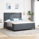 Cumpara ieftin Pat cu arc LED cu headboard Gri inchis 180 x 200 cm Catifea
