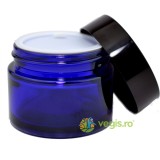 Borcan din Sticla Ele Blue cu Capac Negru si Discheta Intermediara 50ml