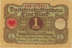 Germania bancnota 1 marca 1920 UNC foto