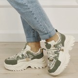 Sneakers bej verde cu talpa groasa DKB9201 M4