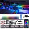Lumini Ambientale LED interior RGB Acrilice 18 in 1 Dinamice cu efect Symphony pentru Fete usi, Bord, Manere, Podea, Control din aplicatie Bluetooth,