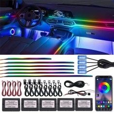 Lumini Ambientale LED interior RGB Acrilice 18 in 1 Dinamice cu efect Symphony pentru Fete usi, Bord, Manere, Podea, Control din aplicatie Bluetooth,