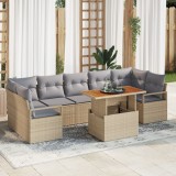 vidaXL Set canapea grădină cu pernă Manual 8 pcs Bej și gri Mari Ratan