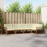 vidaXL Set de canapele de exterior cu pernă 5 pcs Natural și Crem 3367588