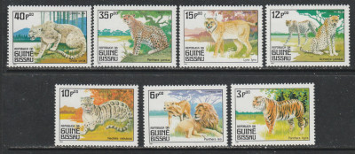 Guinea Bissau 1984 - Pisici Salbatice 7v MNH foto