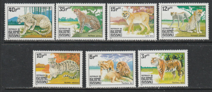 Guinea Bissau 1984 - Pisici Salbatice 7v MNH