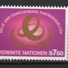 TIMBRE 142 1, ONU, VIENA, 1981, NOI SURSE DE ENERGIE.