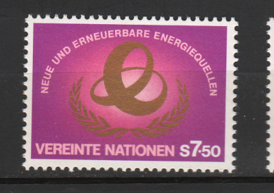 TIMBRE 142 1, ONU, VIENA, 1981, NOI SURSE DE ENERGIE. foto
