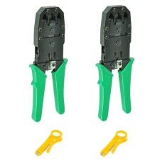 Set 2 clesti de sertizare cablu de retea, mufe LAN RJ45 RJ12 RJ11 cu cutite de taiere incluse