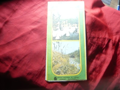 Ghid Turistic - Harta si Reclame 1984 Delta Dunarii (lb.franceza) foto